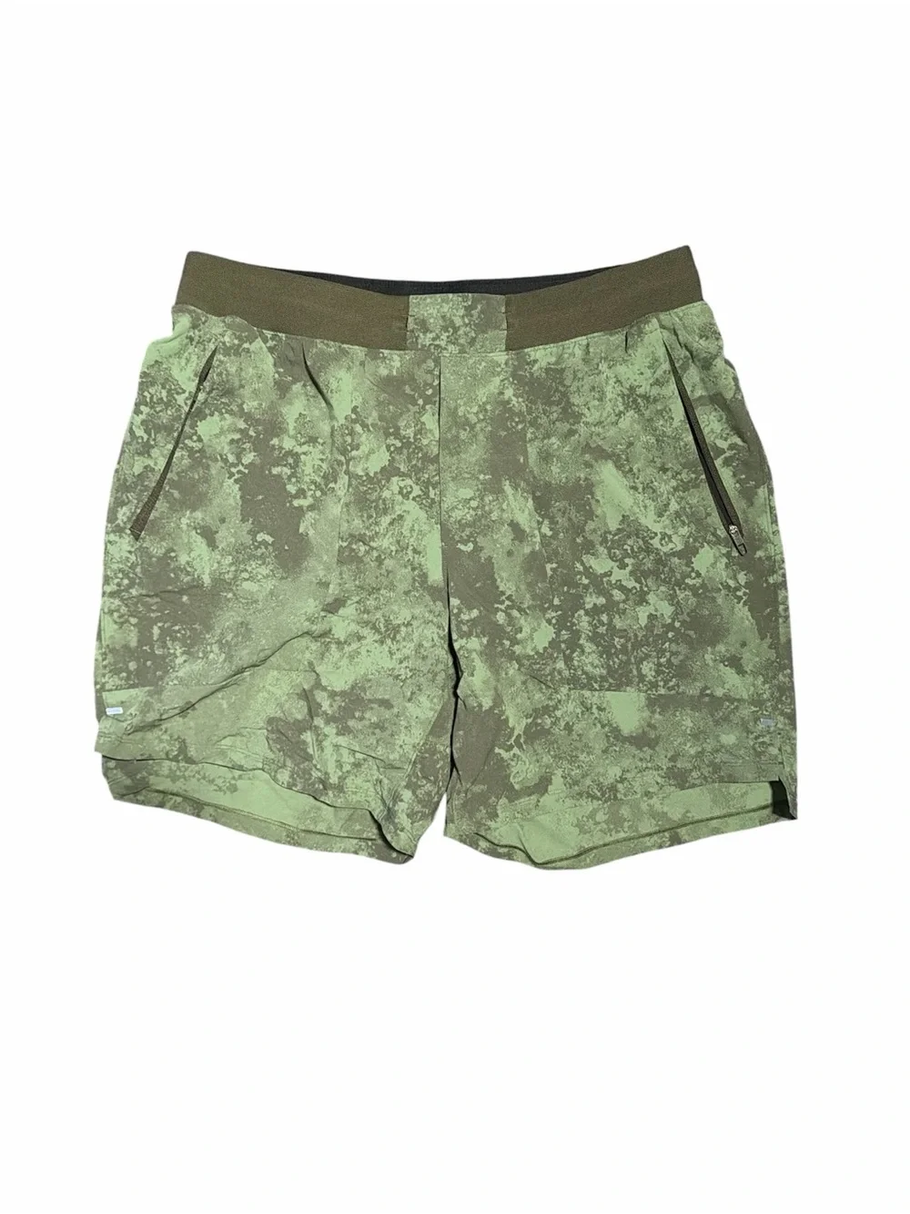 Lululemon Men’s Pace Breaker Shorts Size Large Green Camo 7” Lined Running Gym